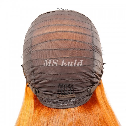 Orange Ginger Color Straight T Part BOB Lace Wig | Human Hair Wig | Lace Front